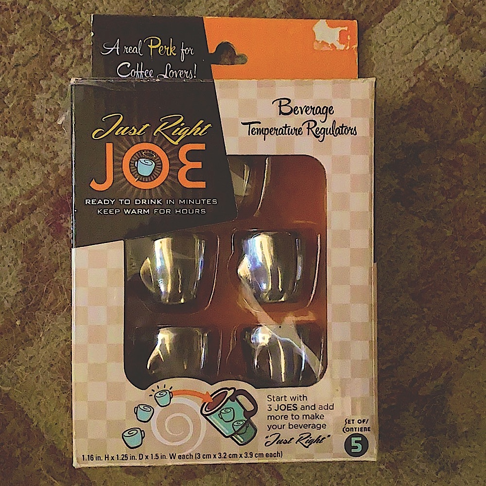 Unique coffee gift!  Just Right Joe beverage temperature regulators